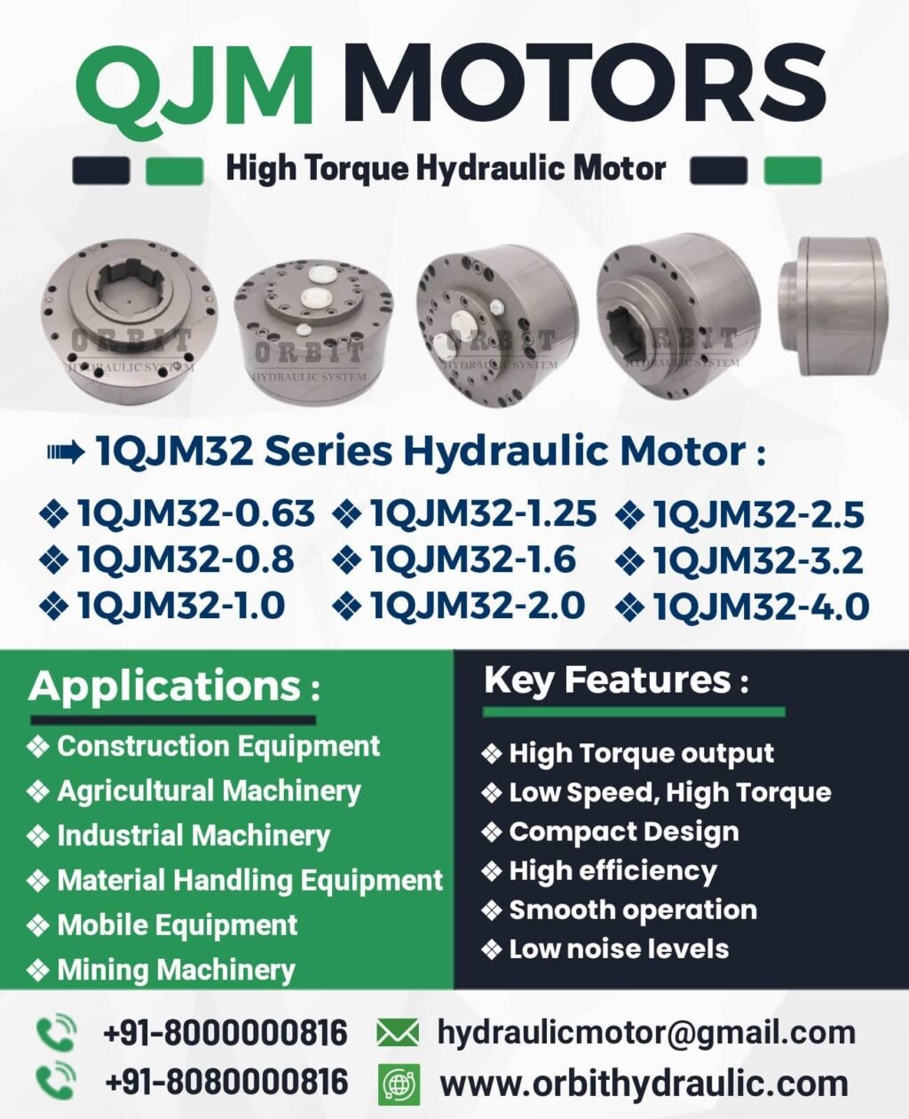 1QJM32 Hydraulic Motor in Ahmedabad Mumbai Pune Chennai Bangalore Hyderabad Kolkata Nashik Delhi Gurgaon India