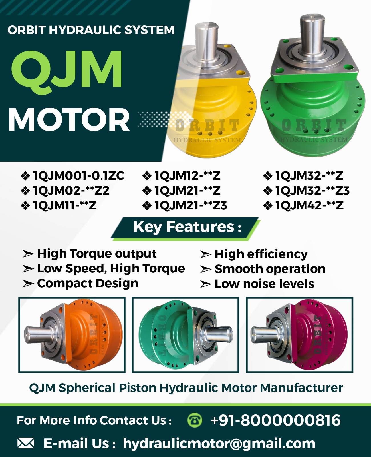 1QJM**-**Z Series Hydraulic Motor Manufacturer in Ahmedabad Mumbai Pune Chennai Bangalore Hyderabad Nashik Delhi Kolkata Nagpur Rajkot Faridabad Thane India